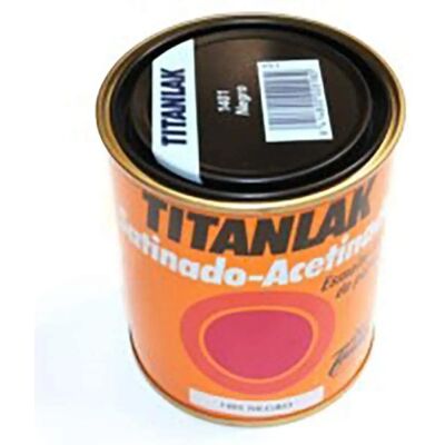 Titan - Esmalte satinado 375 ml Negro Interior/Exterior Poliuretano lac Titan - Esmalte satinado 375 ml Negro Interior/Exterior Poliuretano lac