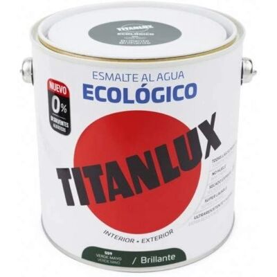 Titanlux Esmalte Ecológico al Agua Brillante Verde Mayo 2,5L - Pintura Titanlux Esmalte Ecológico al Agua Brillante Verde Mayo 2,5L - Pintura