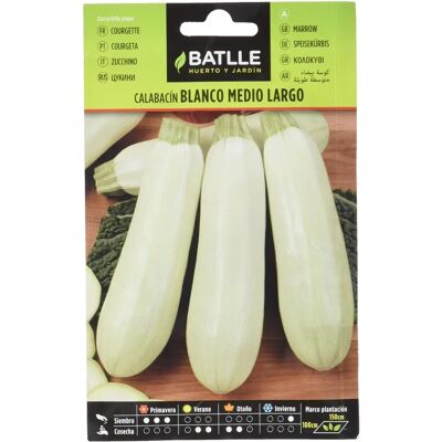 Batlle Witte Courgetteszaden - Hoge Opbrengst, Bestuiving Batlle Witte Courgetteszaden - Hoge Opbrengst, Bestuiving