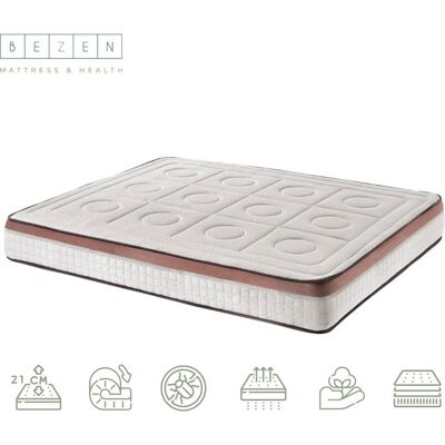 BE ZEN Matelas Toscana Deluxe 21cm - Mousse mémoire, 7 zones, Hypoallergénique - Publicité BE ZEN Matelas Toscana Deluxe 21cm - Mousse mémoire, 7 zones, Hypoallergénique - Publicité