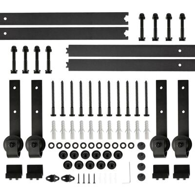 HALOYO - 366CM nero Binario per Porta Scorrevole Kit - Black - Sliding door track kit HALOYO - 366CM nero Binario per Porta Scorrevole Kit - Black - Sliding door track kit