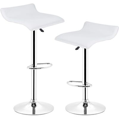 HALOYO - Set-2-White-Bar-Stools - White - Verstellbare Höhe - Barhocker HALOYO - Set-2-White-Bar-Stools - White - Verstellbare Höhe - Barhocker