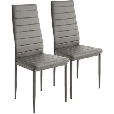 HALOYO - Esstischstuhl-Set - Grau - 2 Stk - Esstischstuhl-Set HALOYO - Esstischstuhl-Set - Grau - 2 Stk - Esstischstuhl-Set