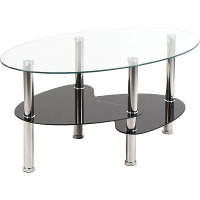 HALOYO - Tavolino da salotto con ripiano in vetro - Schwarz - 90 x 50 x 43 cm - Couchtisch HALOYO - Tavolino da salotto con ripiano in vetro - Schwarz - 90 x 50 x 43 cm - Couchtisch