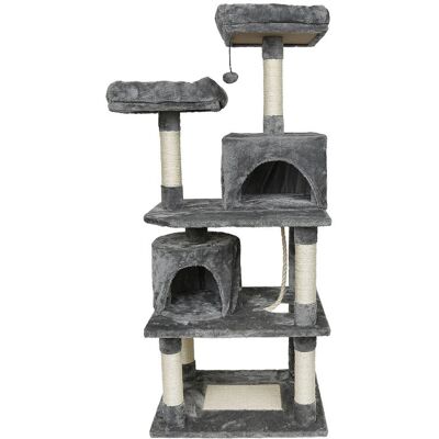 HALOYO - Gatto Albero - Hellgrau - 145x60x48 cm - Kratzbaum HALOYO - Gatto Albero - Hellgrau - 145x60x48 cm - Kratzbaum