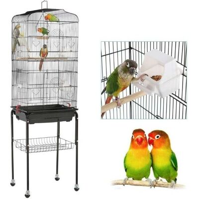 HALOYO - Gabbia Voliera per Pappagalli - Schwarz - 46x35x150.6 cm - Bird Cage HALOYO - Gabbia Voliera per Pappagalli - Schwarz - 46x35x150.6 cm - Bird Cage