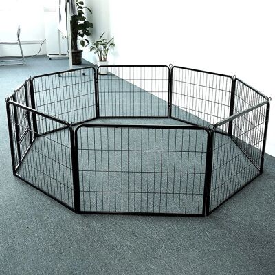 HALOYO - 8PANEL - Schwarz - Faltbar - Haustierzaun HALOYO - 8PANEL - Schwarz - Faltbar - Haustierzaun