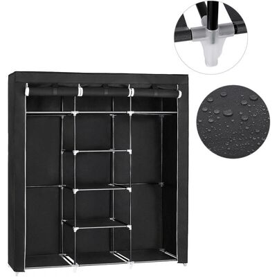 HALOYO - 17515045 - Schwarz - Stahl Stoff - Kleiderschrank HALOYO - 17515045 - Schwarz - Stahl Stoff - Kleiderschrank