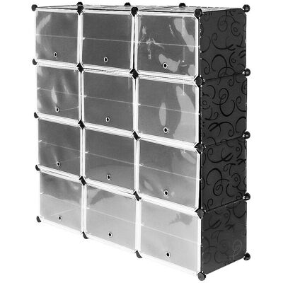 HALOYO - Modular Storage Shelf - 12 Cubes - 126x32x127cm HALOYO - Modular Storage Shelf - 12 Cubes - 126x32x127cm