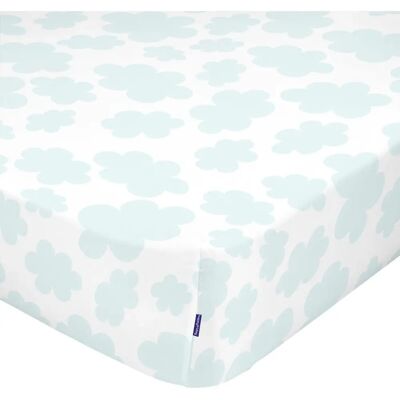 Happy Friday Fitted Sheet do łóżeczka 70x140 cm z chmurkami Happy Friday Fitted Sheet do łóżeczka 70x140 cm z chmurkami