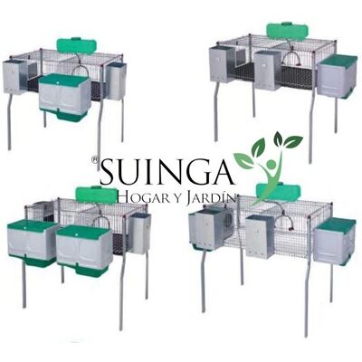 SUINGA Jaula para conejos - 4 departamentos, acero galvanizado 200x62x99cm SUINGA Jaula para conejos - 4 departamentos, acero galvanizado 200x62x99cm