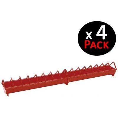 Suinga - Pack 4 Comederos de plástico con rejilla ancha 102cm Suinga - Pack 4 Comederos de plástico con rejilla ancha 102cm