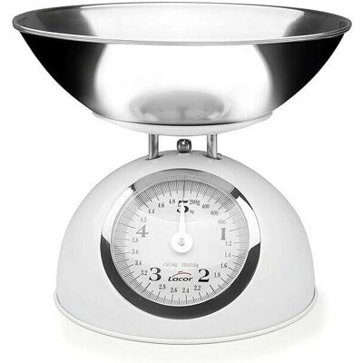 SUINGA Báscula de Cocina Retro - Capacidad 5kg, Cesta en Acero Inox - 30x30x30 cm SUINGA Báscula de Cocina Retro - Capacidad 5kg, Cesta en Acero Inox - 30x30x30 cm