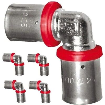 Suinga Pack 5 x Codo para Tubo multicapa 25 mm - Accesorio de fontanería Suinga Pack 5 x Codo para Tubo multicapa 25 mm - Accesorio de fontanería