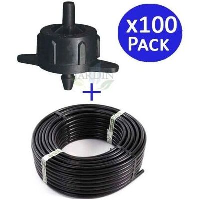 SUINGA Tubo Gocciolatore - 16mm x 100m, Nero - Sistema di Irrigazione SUINGA Tubo Gocciolatore - 16mm x 100m, Nero - Sistema di Irrigazione