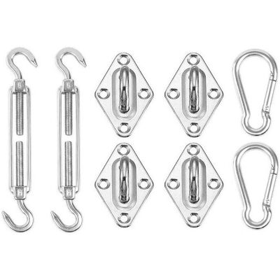 Accessori SUINGA per vele rettangolari o triangolari - fissaggi murali, moschettoni, tensori Accessori SUINGA per vele rettangolari o triangolari - fissaggi murali, moschettoni, tensori