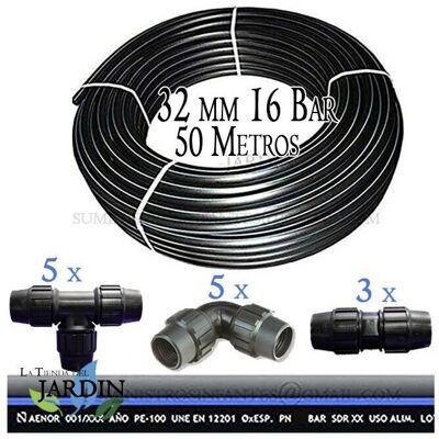 SUINGA Tubería PE100 Alta Densidad 32mm - 16 Bar - 50m SUINGA Tubería PE100 Alta Densidad 32mm - 16 Bar - 50m