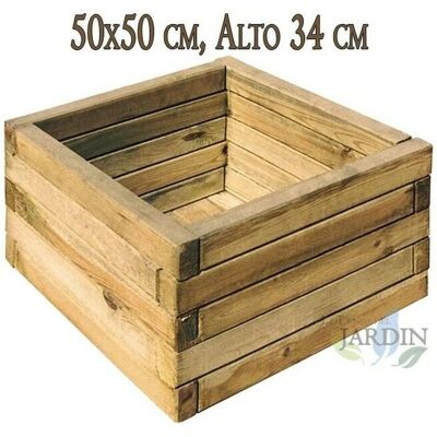 SUINGA Fioriera Quadrata in Legno 50x50cm, Altezza 34cm - Fioriera SUINGA Fioriera Quadrata in Legno 50x50cm, Altezza 34cm - Fioriera