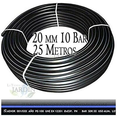 Tubo acqua ad alta densità 20mm SUINGA - 25m, 10 bar, resistente UV Tubo acqua ad alta densità 20mm SUINGA - 25m, 10 bar, resistente UV