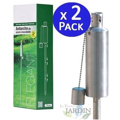 SUINGA Antorchas de Acero Inoxidable Elegantes 115cm - Pack 2 SUINGA Antorchas de Acero Inoxidable Elegantes 115cm - Pack 2