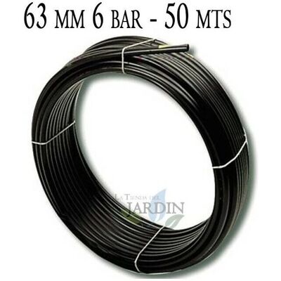 SUINGA Tubería de polietileno agrícola 63 mm 50 metros negro SUINGA Tubería de polietileno agrícola 63 mm 50 metros negro