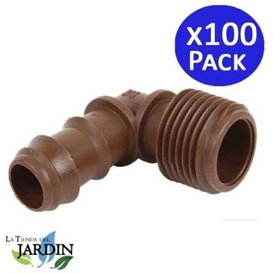 Conectores de riego Suinga 16mm x 3/4'' - Pack 100 Conectores de riego Suinga 16mm x 3/4'' - Pack 100
