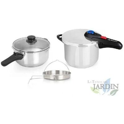 SUINGA Olla a presión de acero inoxidable 4+6L – Rápida y Segura SUINGA Olla a presión de acero inoxidable 4+6L – Rápida y Segura