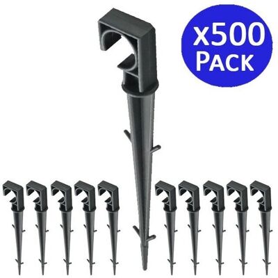 SUINGA - Pack de 500 piquetas negras de 16mm para línea de goteo - Accesorios de riego SUINGA - Pack de 500 piquetas negras de 16mm para línea de goteo - Accesorios de riego