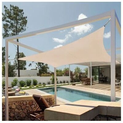 Suinga - Toldo vela cuadrado 3,6x3,6 m Beige UV Resistente Suinga - Toldo vela cuadrado 3,6x3,6 m Beige UV Resistente