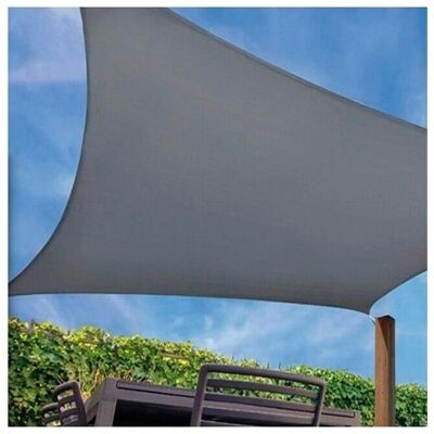 SUINGA - Toldo de sombra de poliéster impermeable gris - 3,6x3,6 m SUINGA - Toldo de sombra de poliéster impermeable gris - 3,6x3,6 m