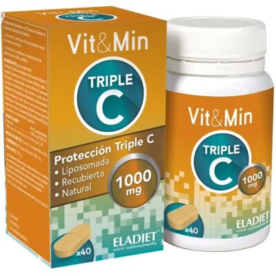 Eladiet Triple-C Vitamina & Min Suplemento - 40 Comprimidos Eladiet Triple-C Vitamina & Min Suplemento - 40 Comprimidos