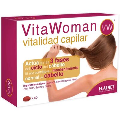 Eladiet Vitawoman Hair Vitality 60 Tablets - Hair Supplement with Serenoa & Apple Eladiet Vitawoman Hair Vitality 60 Tablets - Hair Supplement with Serenoa & Apple
