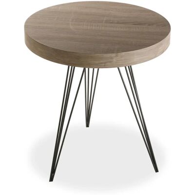 Versa Fontana Bijzettafel - Industrieel Design, 55x50x50 cm, Hout & Metaal Versa Fontana Bijzettafel - Industrieel Design, 55x50x50 cm, Hout & Metaal
