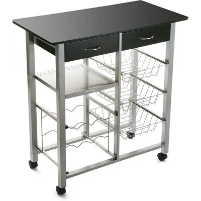 VERSA Leicester Chariot de Cuisine avec Bouteilles VERSA Leicester Chariot de Cuisine avec Bouteilles