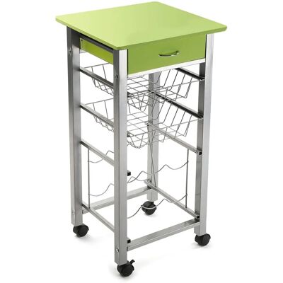 Chariot de Cuisine Polyvalent Leicester avec Tiroirs et Porte-bouteilles - Rangement Cuisine Chariot de Cuisine Polyvalent Leicester avec Tiroirs et Porte-bouteilles - Rangement Cuisine