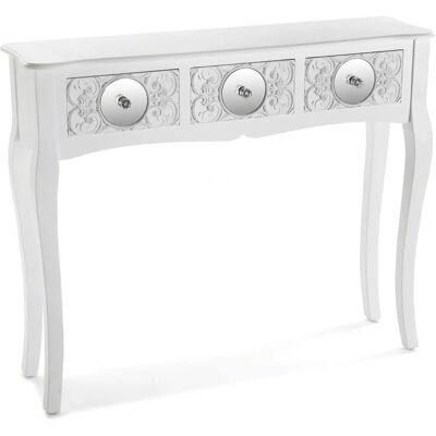 VERSA Indra Table Console Blanche - Mobilier d'Entrée ou Couloir VERSA Indra Table Console Blanche - Mobilier d'Entrée ou Couloir