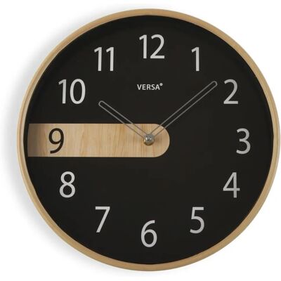 Versa Modello 20551081 - Orologio da Parete Rotondo - Plastica Nera Versa Modello 20551081 - Orologio da Parete Rotondo - Plastica Nera