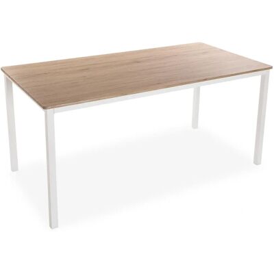 Witte eettafel Amaia - Industriële stijl Witte eettafel Amaia - Industriële stijl