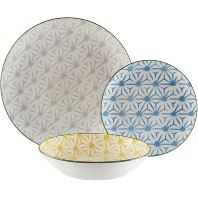 Versa 22120076 juego de vajilla - Porcelana, Multicolor Versa 22120076 juego de vajilla - Porcelana, Multicolor