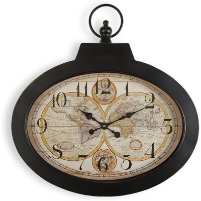 Horloge Murale Versa Pangea - Style Vintage Métal 63cm Horloge Murale Versa Pangea - Style Vintage Métal 63cm