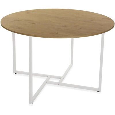 Mesa de comedor Versa Beatriz - 76x120x120 cm - Blanco y marrón Mesa de comedor Versa Beatriz - 76x120x120 cm - Blanco y marrón
