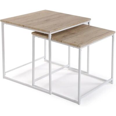 Versa Modèle Ensemble de 2 Tables d'Appui Carrées - 50x50x50 cm Versa Modèle Ensemble de 2 Tables d'Appui Carrées - 50x50x50 cm