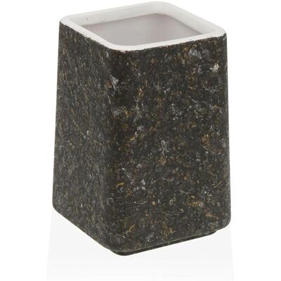 Versa Black Ceramic Plastic Toothbrush Holder - Bathroom Accessory Versa Black Ceramic Plastic Toothbrush Holder - Bathroom Accessory