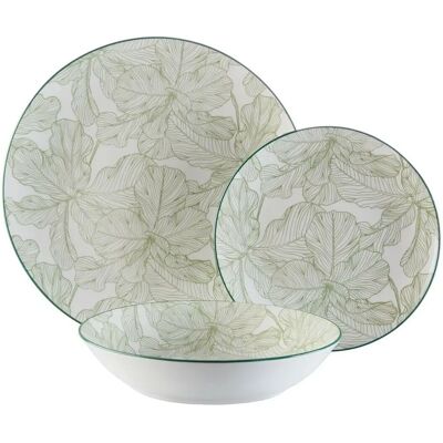 Juego de Vajilla Verde Porcelana Versa Palma 18 Piezas Juego de Vajilla Verde Porcelana Versa Palma 18 Piezas