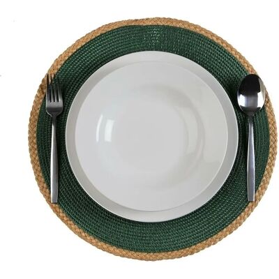 Versa Green Jute Polypropylene Water Hyacinth 38x38cm Table Mat Versa Green Jute Polypropylene Water Hyacinth 38x38cm Table Mat