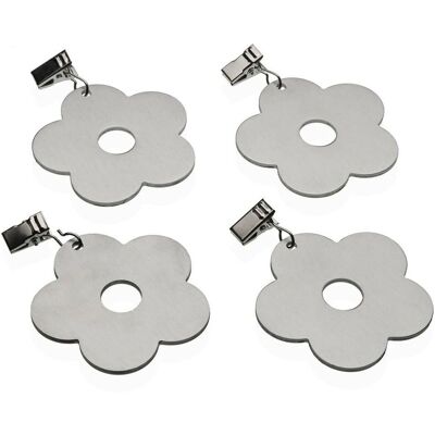 Versa Zinklegering Bloem Tafelkleedclip - 4 Stuks Versa Zinklegering Bloem Tafelkleedclip - 4 Stuks