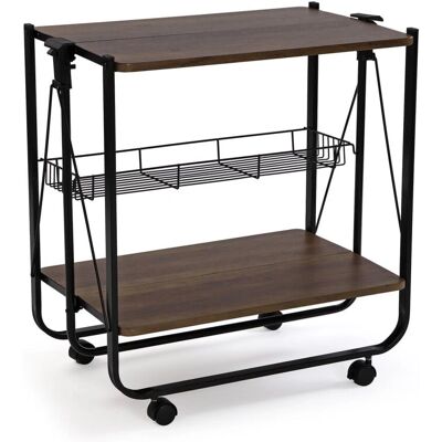 Carro de Cocina Versa Negro PVC Metal Madera MDF Carro de Cocina Versa Negro PVC Metal Madera MDF