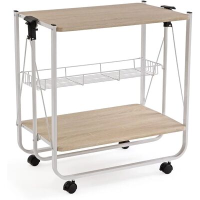 Chariot de Cuisine Versa Blanc PVC Métal MDF 40 x 70 x 68cm - Publicité Chariot de Cuisine Versa Blanc PVC Métal MDF 40 x 70 x 68cm - Publicité
