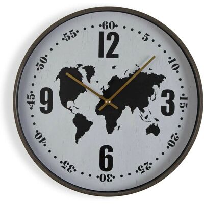 Orologio da Parete Mappa del Mondo in Metallo Versa - Orologio da Parete Orologio da Parete Mappa del Mondo in Metallo Versa - Orologio da Parete
