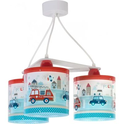 Dalber Deckenleuchte - Polizei 3-Lichter Kinderlampe Dalber Deckenleuchte - Polizei 3-Lichter Kinderlampe